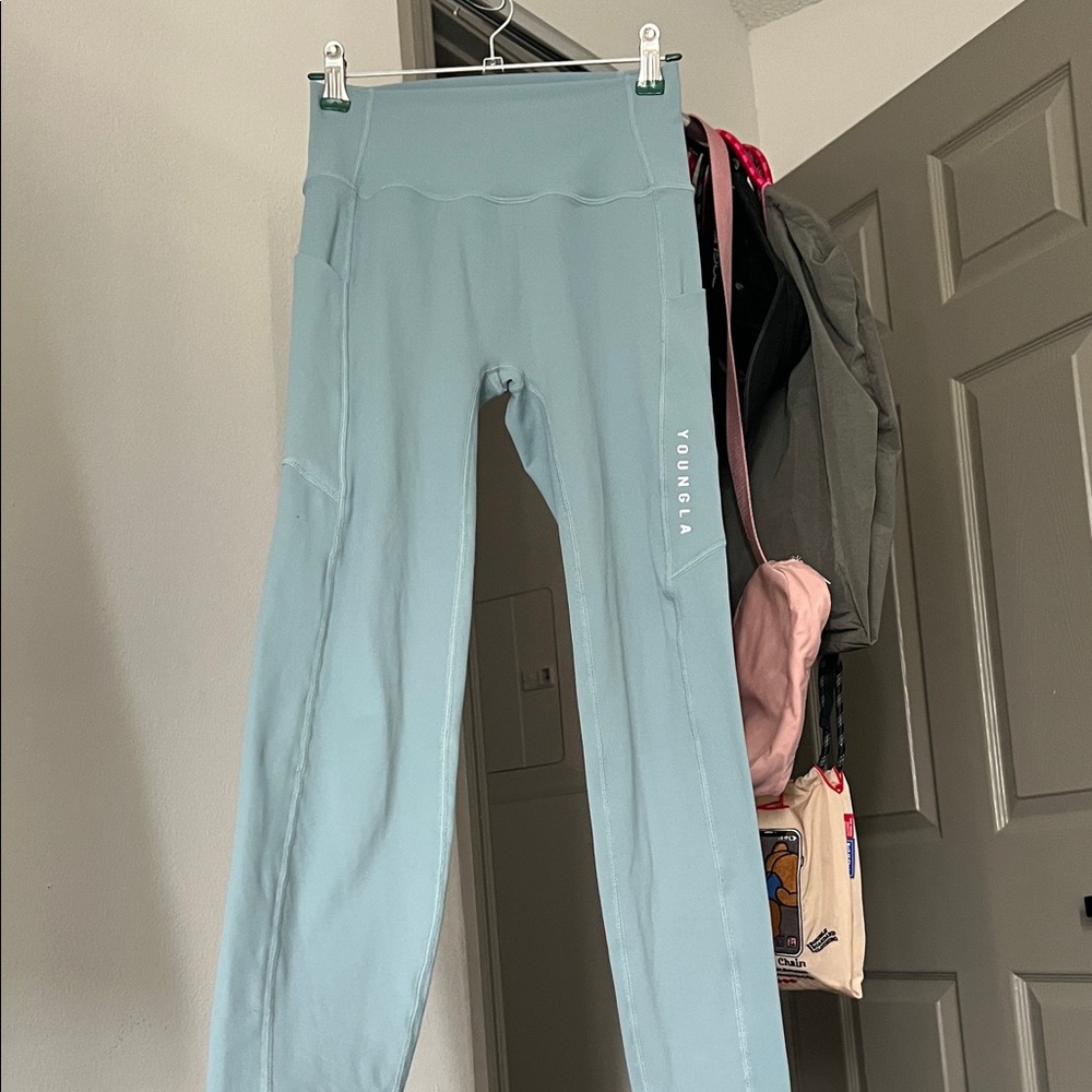 YoungLA sage Blue Leggings with pockets